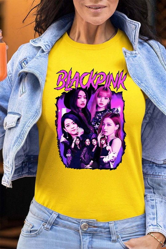 T-shirts Femme Bleu ciel Impression A La Demande I.A.L.D Black pink Bootleg 01 - Tshirt Femme - FC Efashion Paris