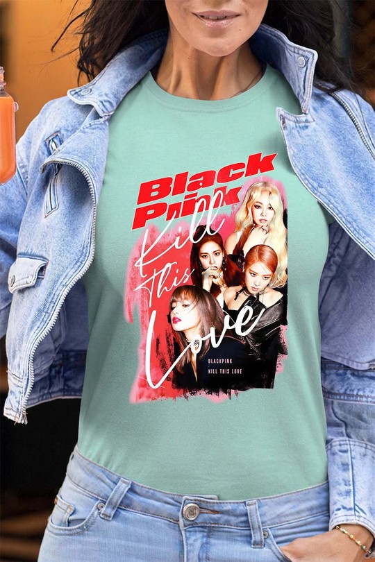 T-shirts Femme Vert clair Impression A La Demande I.A.L.D Black pink Bootleg 02 - Tshirt Femme - FC Efashion Paris