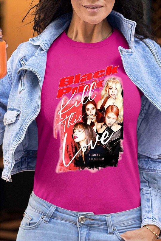 T-shirts Femme Vert clair Impression A La Demande I.A.L.D Black pink Bootleg 02 - Tshirt Femme - FC Efashion Paris