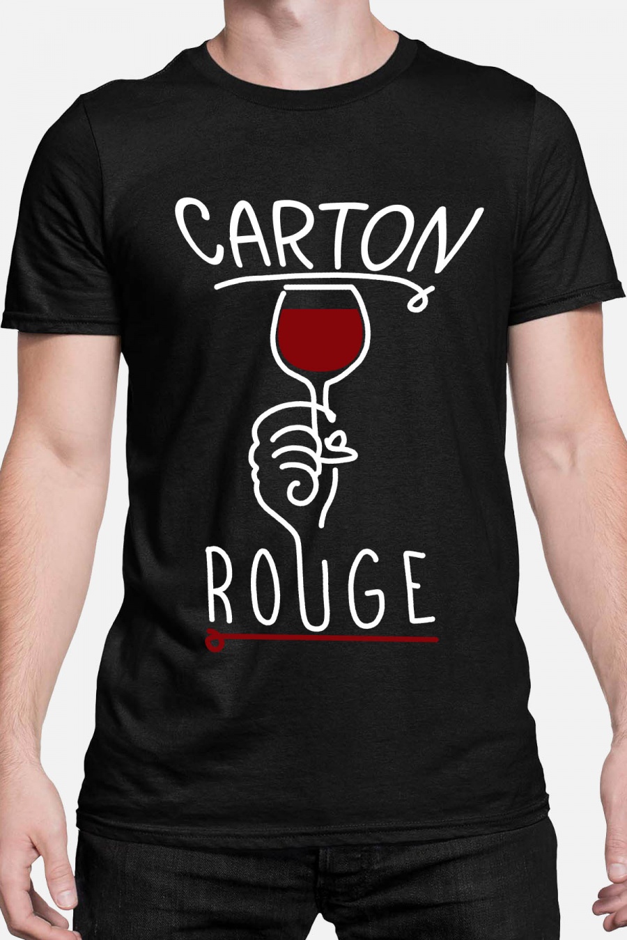 T-shirts Homme Noir Impression A La Demande I.A.L.D CARTON ROUGE #c Efashion Paris