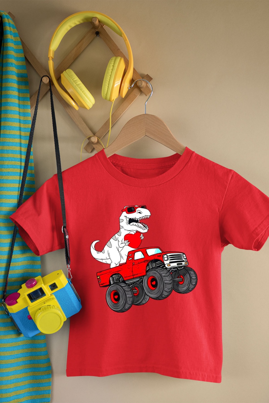 Hauts Enfant & Bébé  Rouge Impression A La Demande I.A.L.D 4X4 DINO #c Efashion Paris