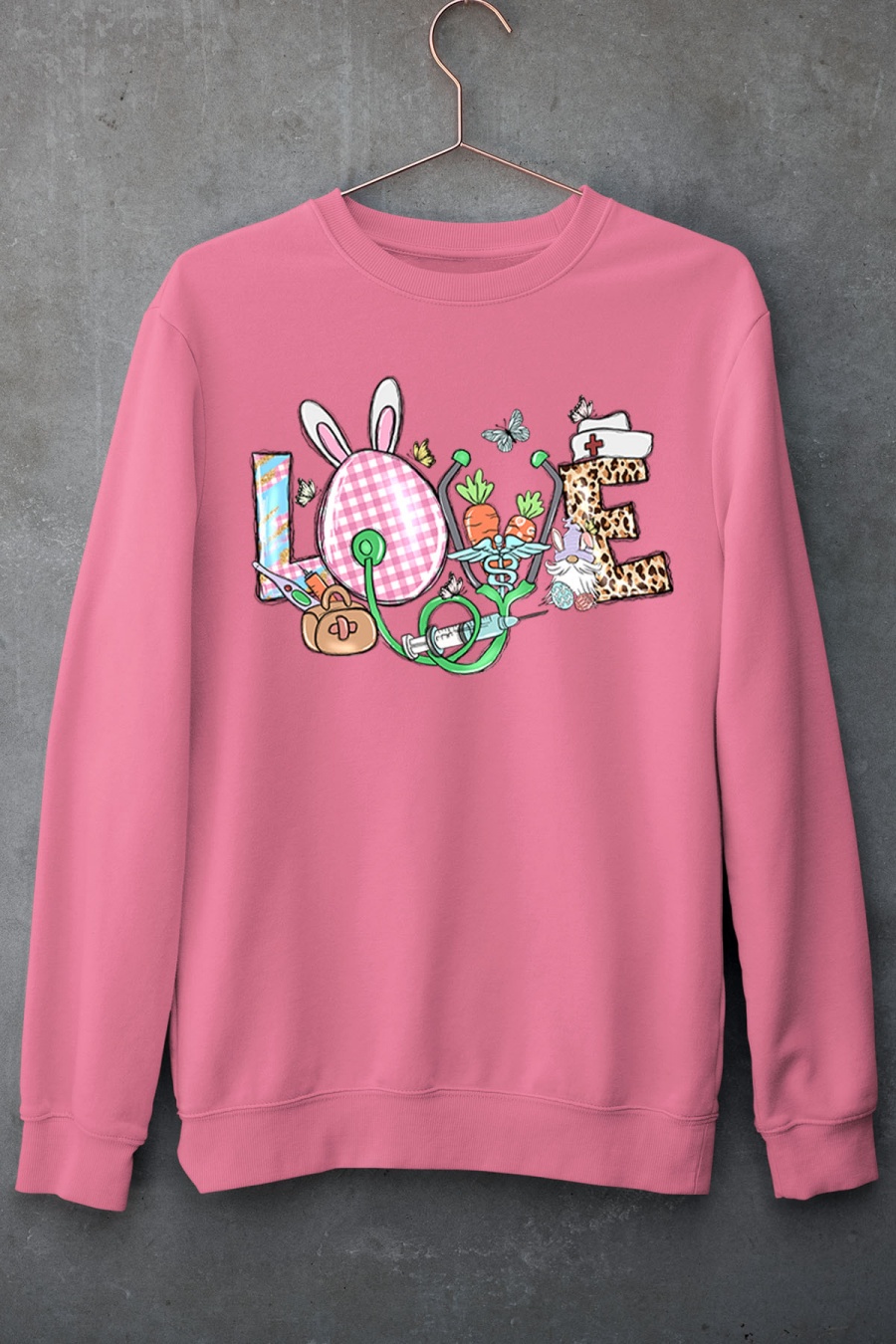 Felpa Donna Pink Impression A La Demande I.A.L.D LOVE NURSE #c Efashion Paris