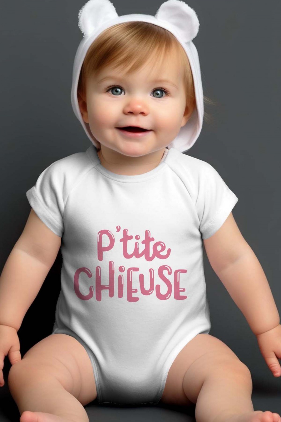 Ensembles & Bodies Enfant & Bébé  Blanc Impression A La Demande I.A.L.D PTITE CHIEUSE #c Efashion Paris