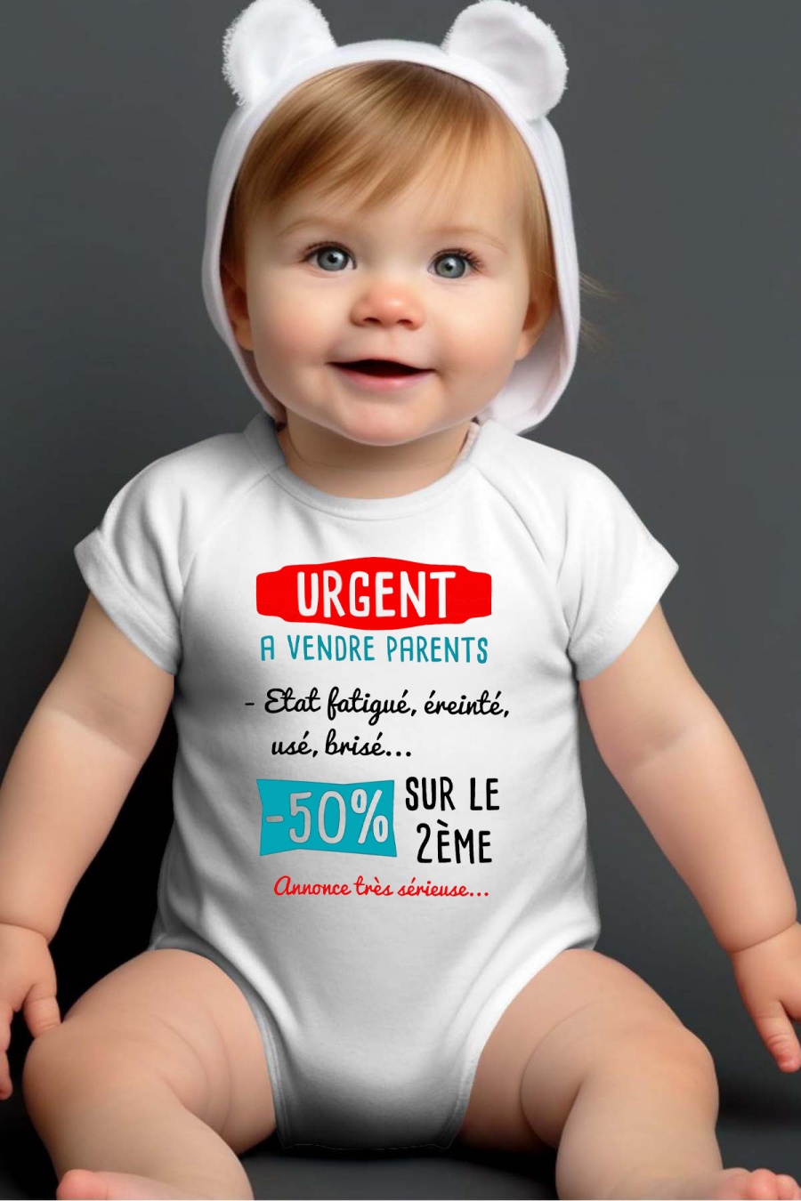 Ensembles & Bodies Enfant & Bébé  Blanc Impression A La Demande I.A.L.D PARENT A VENDRE - BODY BÉBÉ #c Efashion Paris