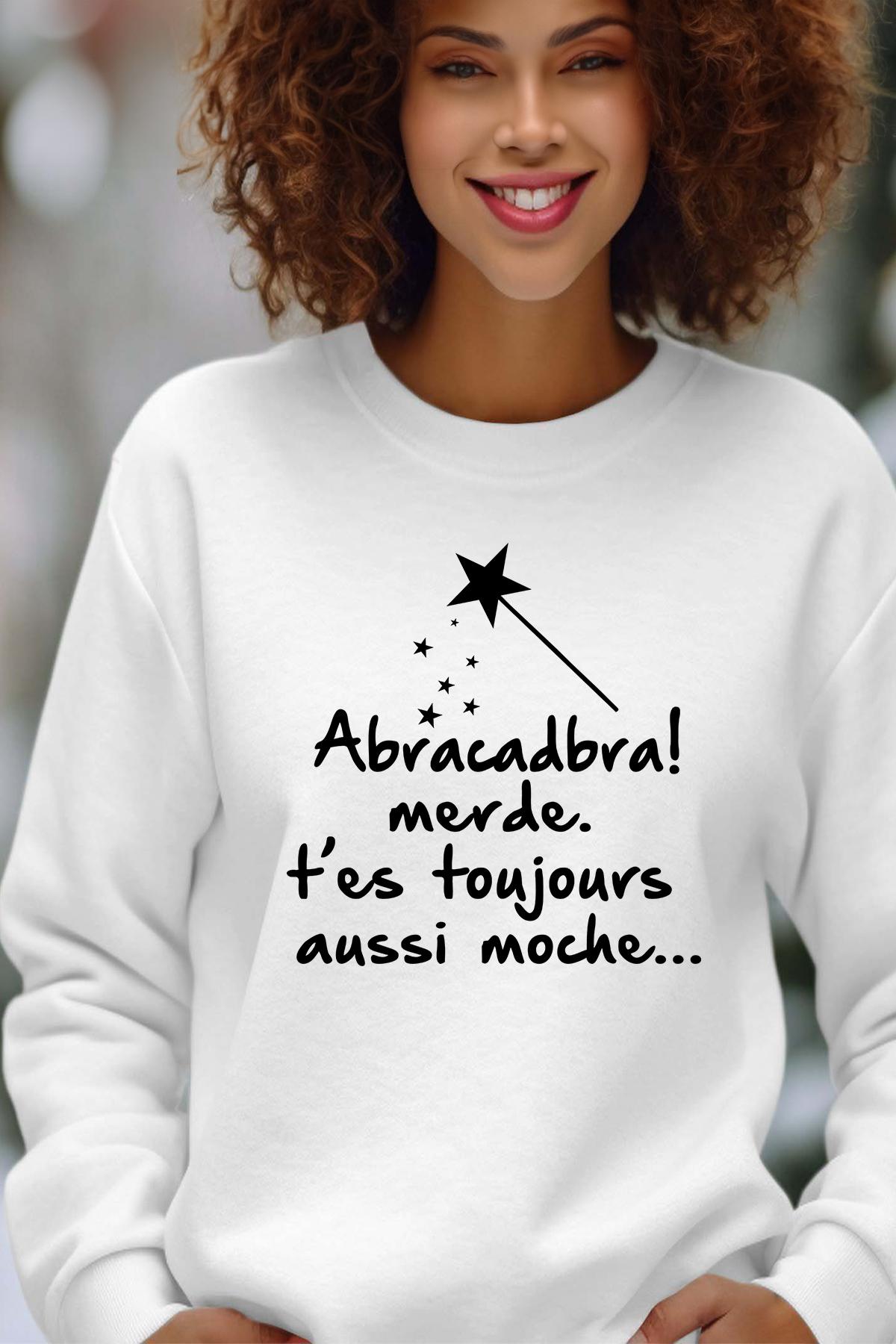 Sudaderas Mujer White Impression A La Demande I.A.L.D ABRACADABRA - SWEAT COL ROND FEMME #c Efashion Paris