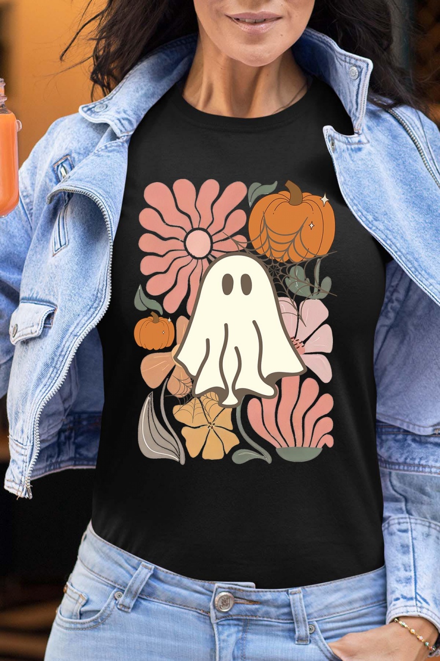 T-shirts Femme Noir Impression A La Demande I.A.L.D FANTOME FUN - TSHIRT FEMME #c Efashion Paris