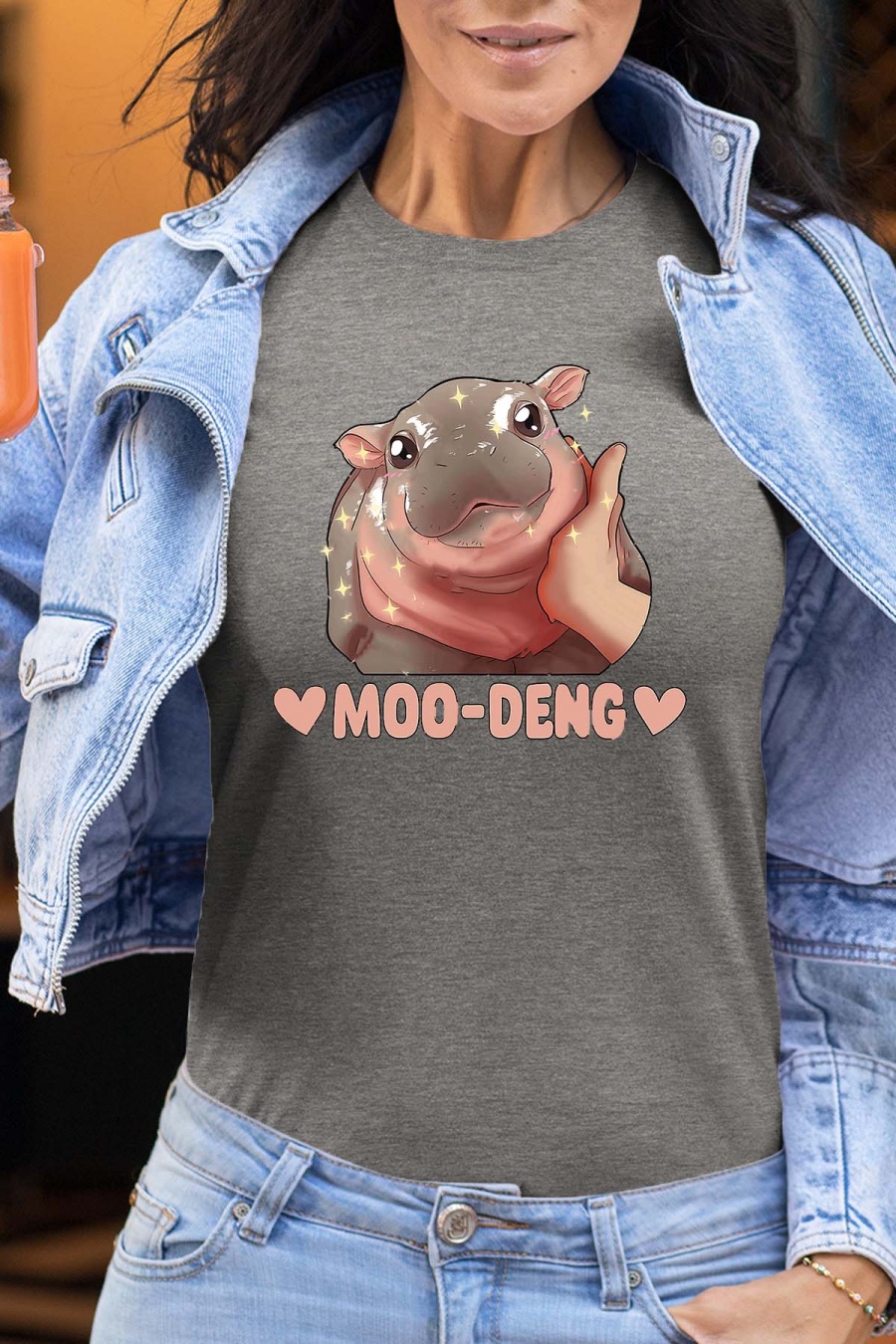 T-shirts Women Grey Impression A La Demande I.A.L.D MOO DENG - TSHIRT FEMME #c Efashion Paris