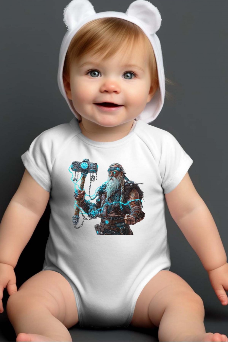 Ensembles & Bodies Enfant & Bébé  Blanc Impression A La Demande I.A.L.D VIKING MARTEAU - BODY BÉBÉ #c Efashion Paris