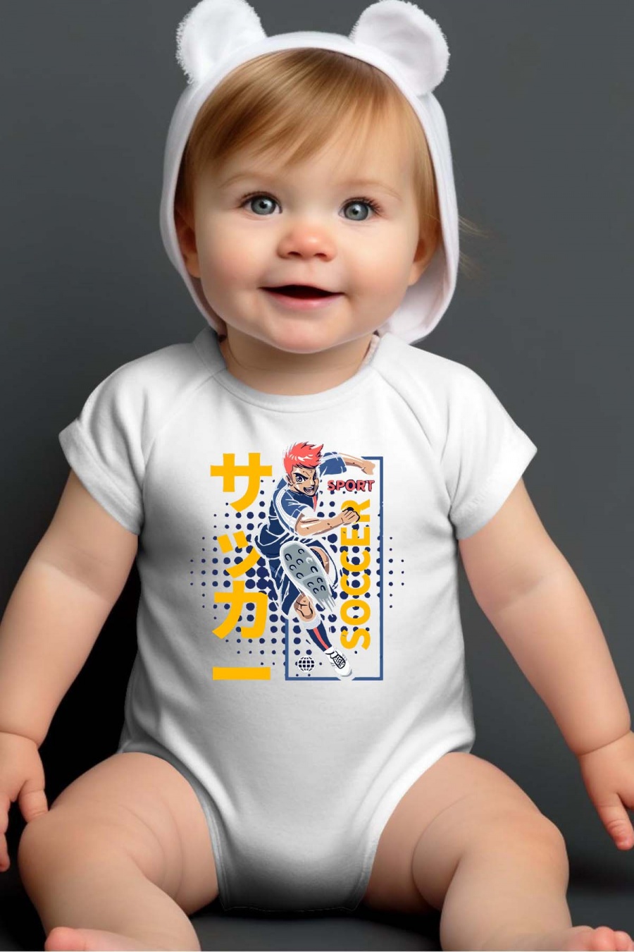Ensembles & Bodies Enfant & Bébé  Blanc Impression A La Demande I.A.L.D SPORT SOCCER - BODY BÉBÉ #c Efashion Paris