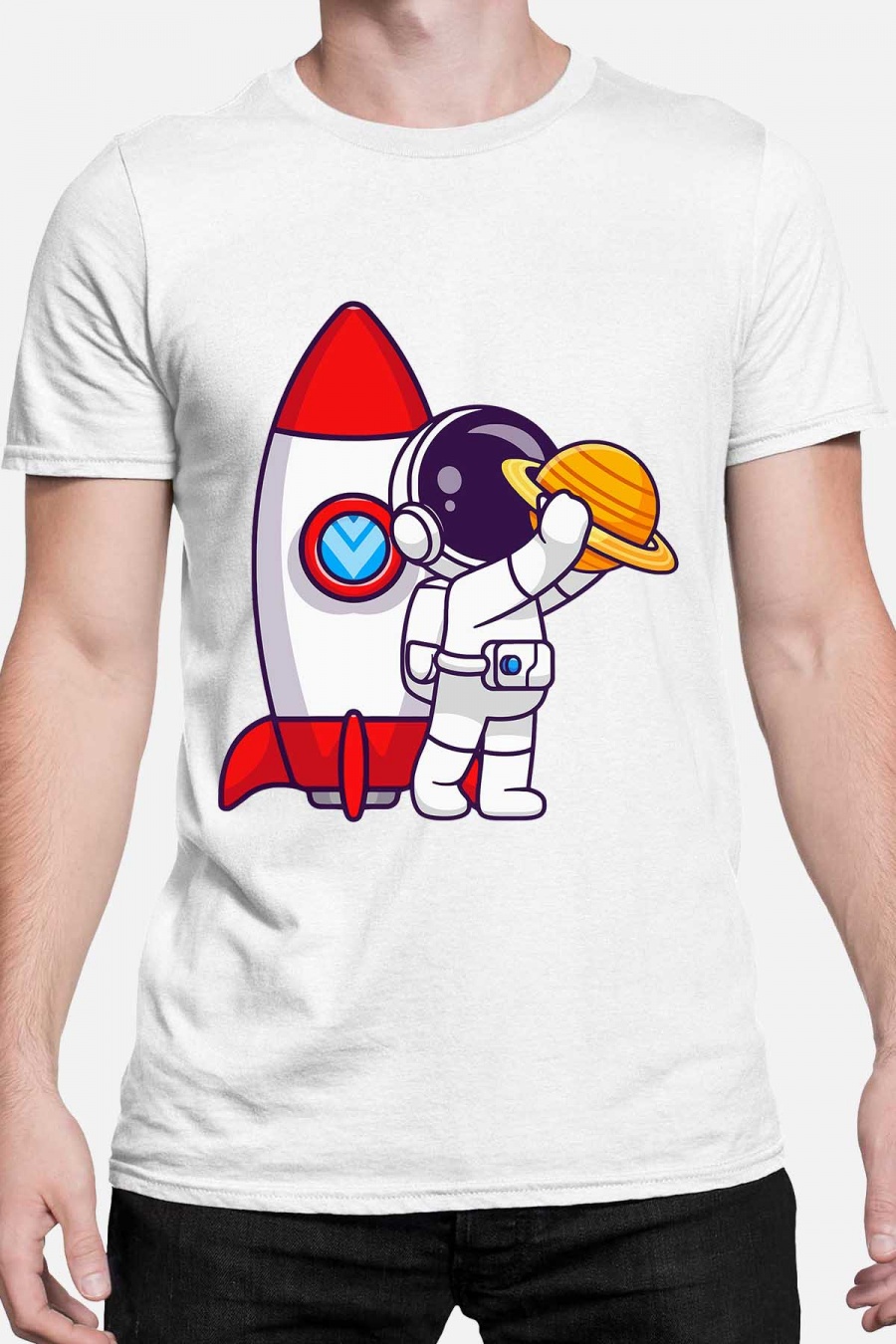 T-shirts Homme Blanc Impression A La Demande I.A.L.D DECOLLAGE FUSÉE - TSHIRT HOMME #c Efashion Paris