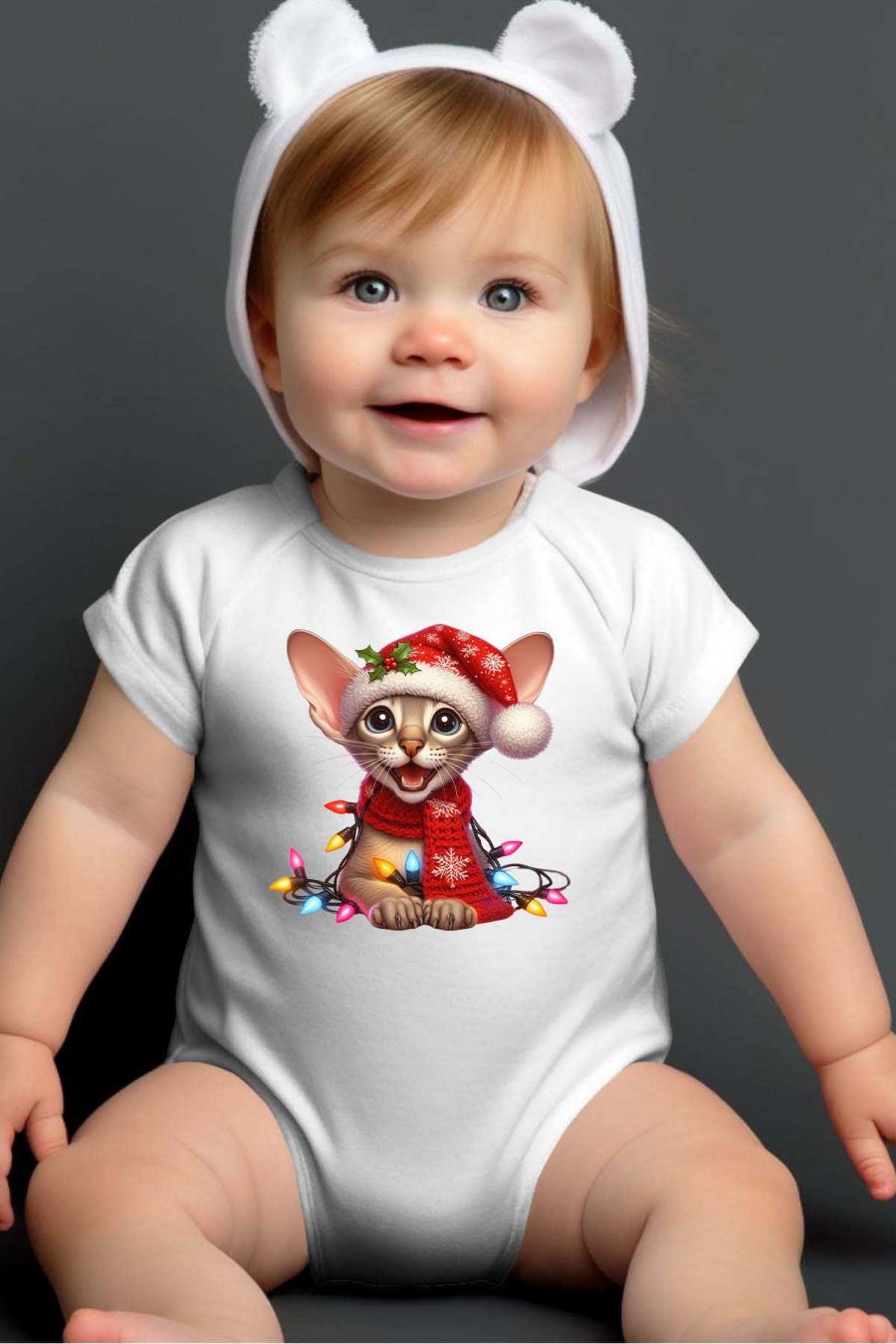 Ensembles & Bodies Enfant & Bébé  Blanc Impression A La Demande I.A.L.D ORIENTAL SHORTHAIRMAS - BODY BÉBÉ #c Efashion Paris