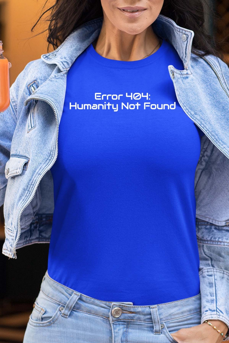 T-shirts Women King blue Impression A La Demande I.A.L.D ERROR 404 HUMANITY - TSHIRT FEMME #c Efashion Paris