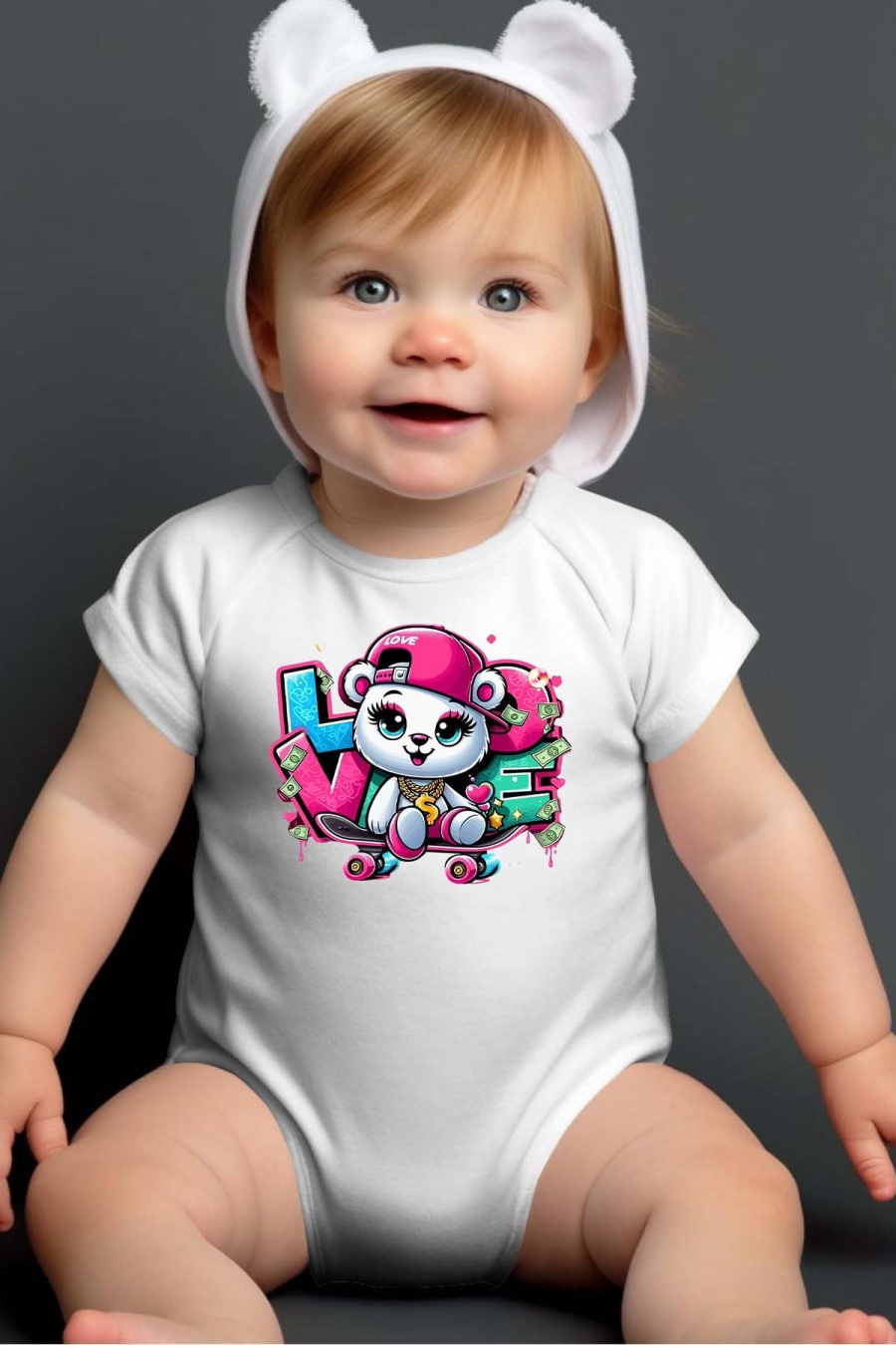 Conjuntos & Bodies Niño y bébé  White Impression A La Demande I.A.L.D NOUNOURS LIVE SKATE - BODY BÉBÉ #c Efashion Paris
