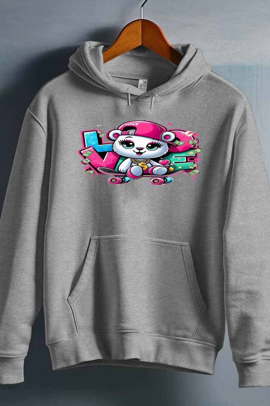 Hauts Enfant & Bébé  Gris Impression A La Demande I.A.L.D NOUNOURS LIVE SKATE - SWEAT CAPUCHE FILLE #c Efashion Paris