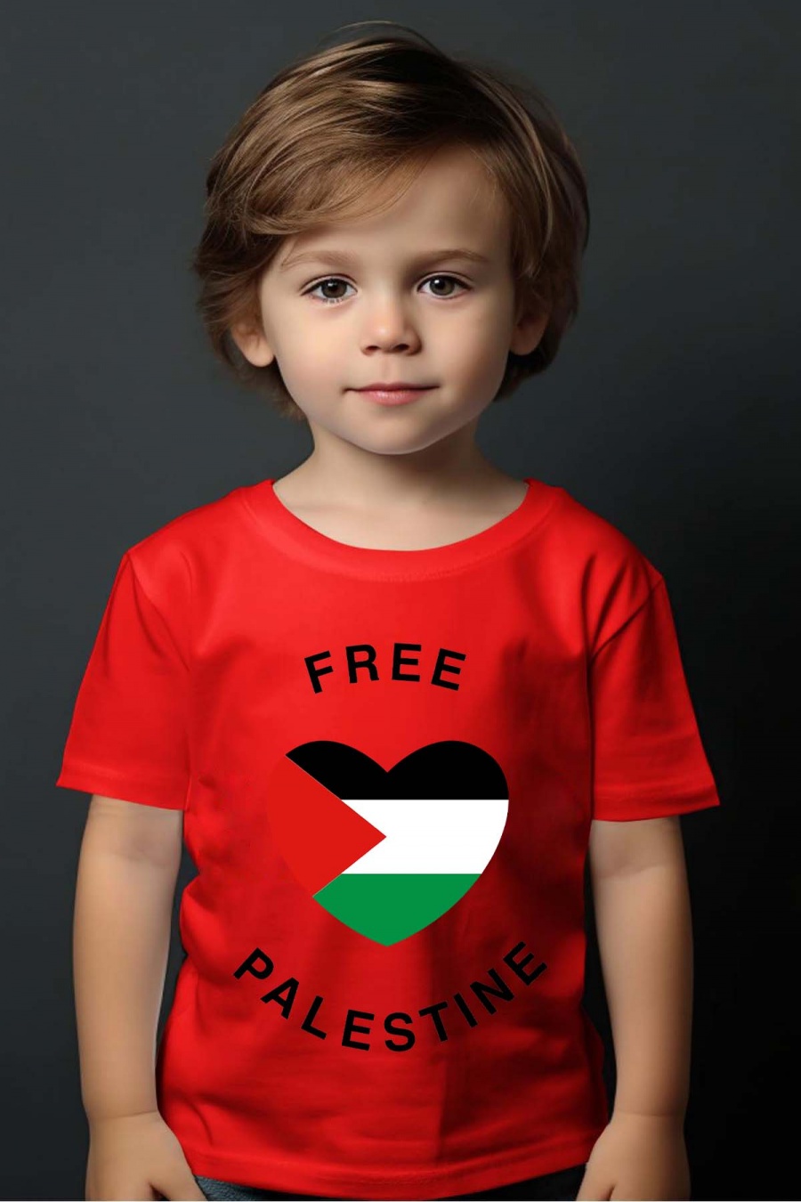 Hauts Enfant & Bébé  Rouge Impression A La Demande I.A.L.D FREE PALESTINE - TSHIRT GARÇON #c Efashion Paris