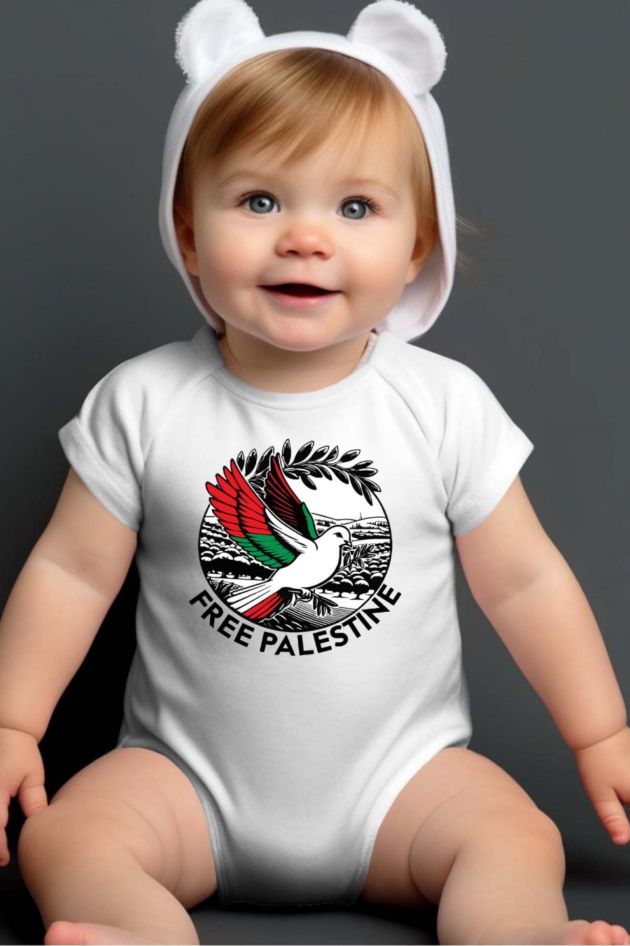 Completi & Bodies Bambini White Impression A La Demande I.A.L.D BIRD PALESTINE - BODY BÉBÉ #c Efashion Paris