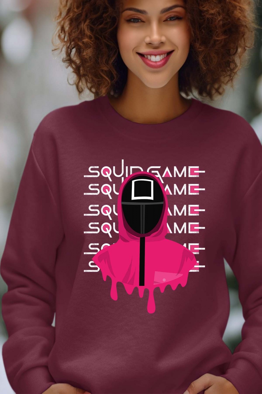 Sweats Femme Bordeaux Impression A La Demande I.A.L.D SOLDIER SQUID - SWEAT COL ROND FEMME #c Efashion Paris