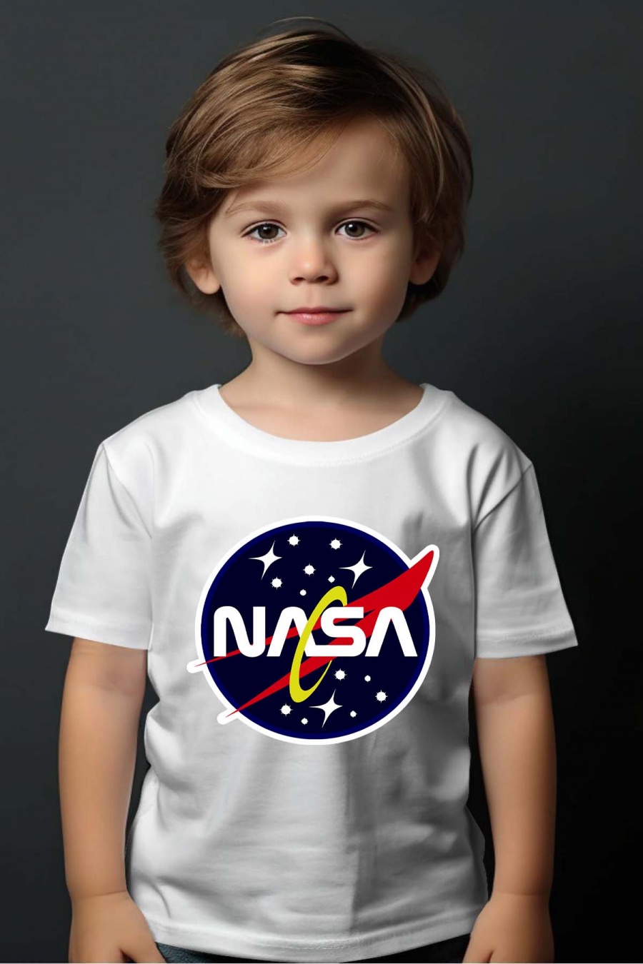Hauts Enfant & Bébé  Blanc Impression A La Demande I.A.L.D NASA COULEUR - TSHIRT GARÇON #c Efashion Paris