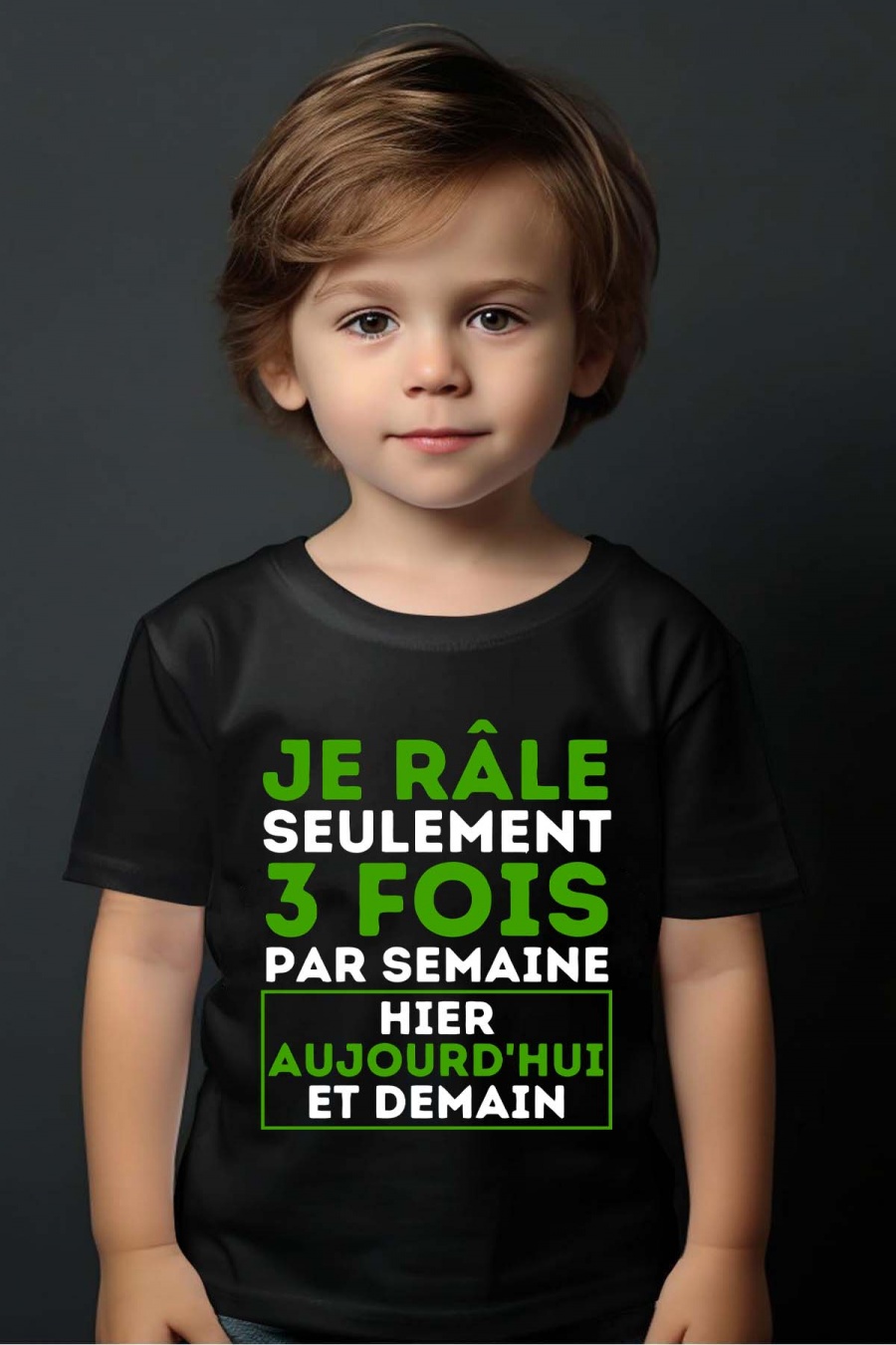 Hauts Enfant & Bébé  Noir Impression A La Demande I.A.L.D RALE TROIS BLANC - TSHIRT GARÇON #c Efashion Paris