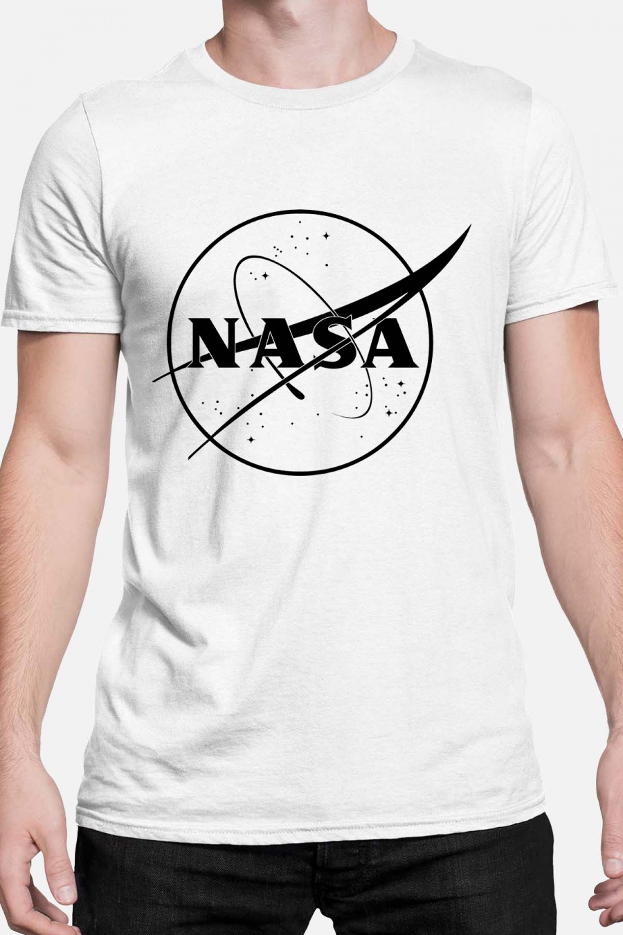 T-shirt Uomo White Impression A La Demande I.A.L.D N&B NASA - TSHIRT HOMME #c Efashion Paris