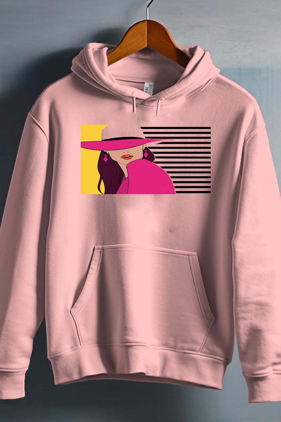 Tops Kid & Babies Pink Impression A La Demande I.A.L.D WITH HAT EVOL - SWEAT CAPUCHE FILLE #c Efashion Paris