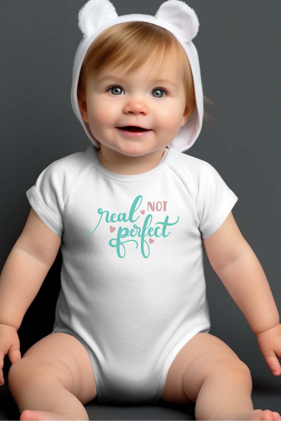 Ensembles & Bodies Enfant & Bébé  Blanc Impression A La Demande I.A.L.D REAL NOT PERFECT - BODY BÉBÉ #c Efashion Paris