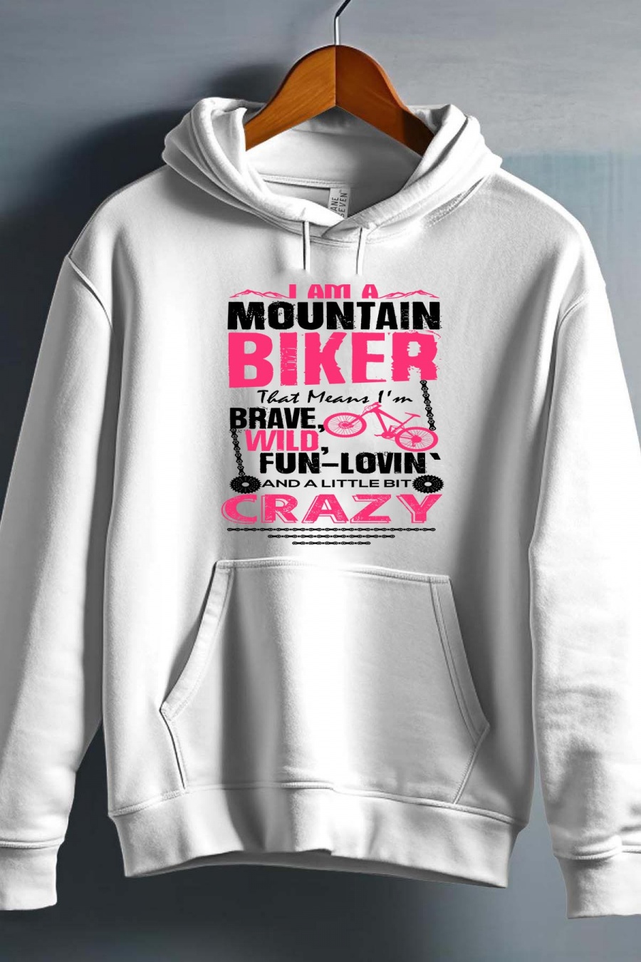 Pulls Homme Blanc Impression A La Demande I.A.L.D BIKER MOUNTAIN WILD - SWEAT CAPUCHE HOMME #c Efashion Paris