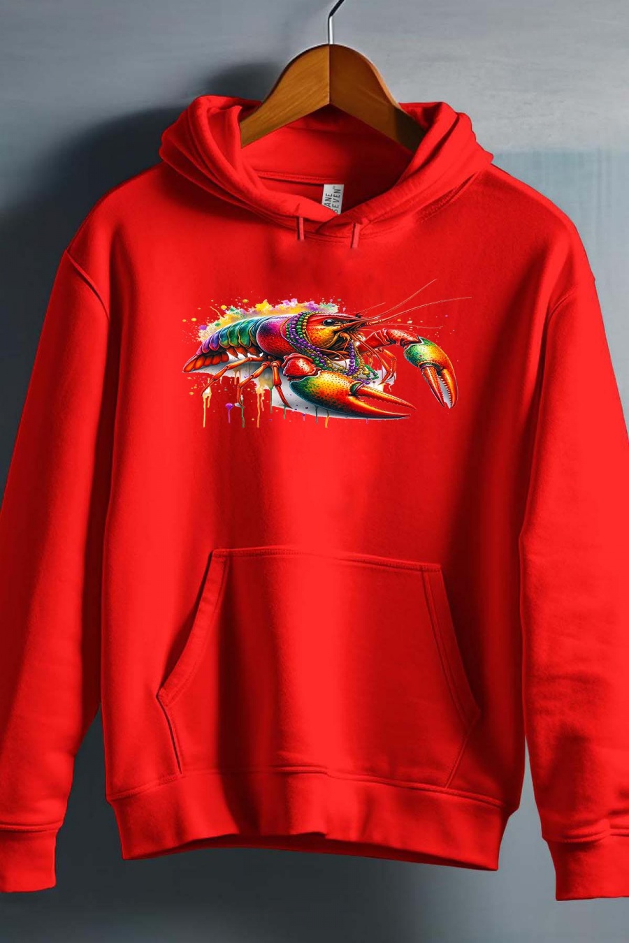 Pulls Homme Rouge Impression A La Demande I.A.L.D CREVETTE COLORÉ - SWEAT CAPUCHE HOMME #c Efashion Paris