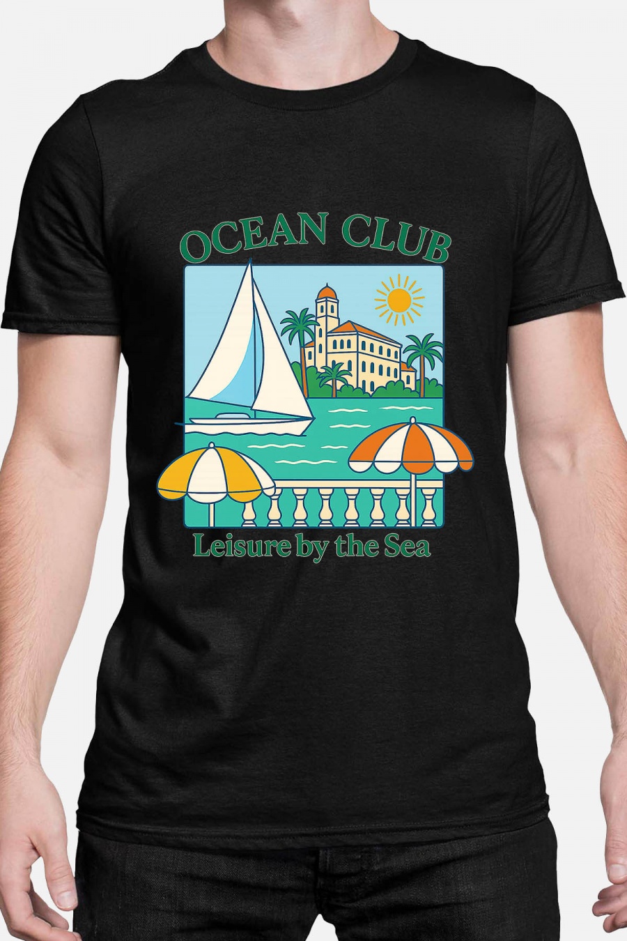 T-shirts Men Black Impression A La Demande I.A.L.D OCEAN CLUB - TSHIRT HOMME #c Efashion Paris