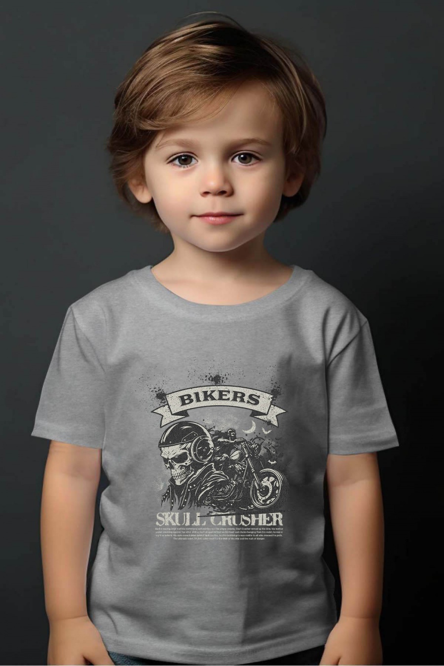 Camisetas Niño y bébé  Grey Impression A La Demande I.A.L.D CRUSHER BIKERS - TSHIRT GARÇON #c Efashion Paris
