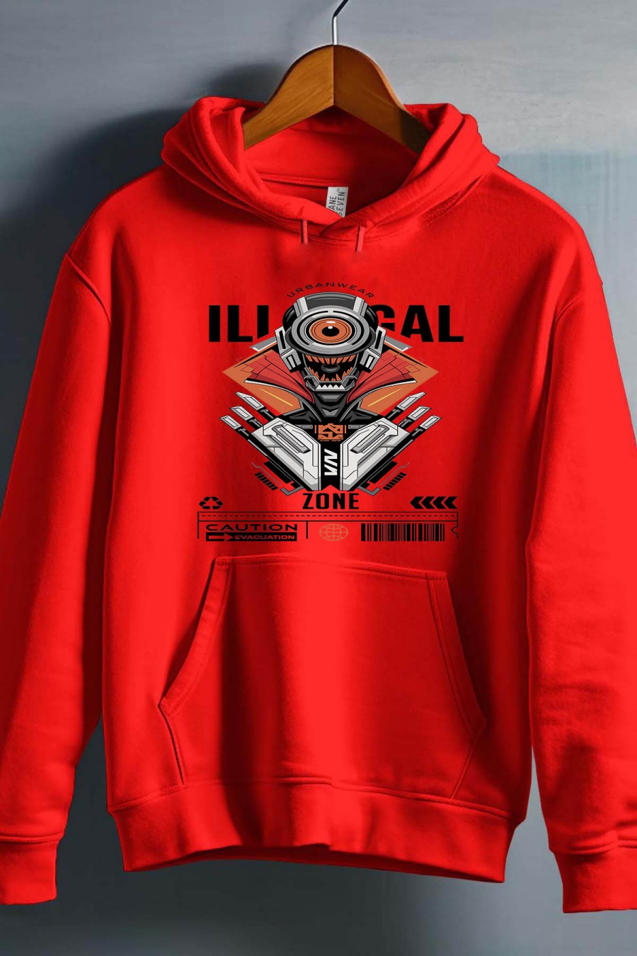 Jerséis Hombre Red Impression A La Demande I.A.L.D ILLGAL CAUTION - SWEAT CAPUCHE HOMME #c Efashion Paris