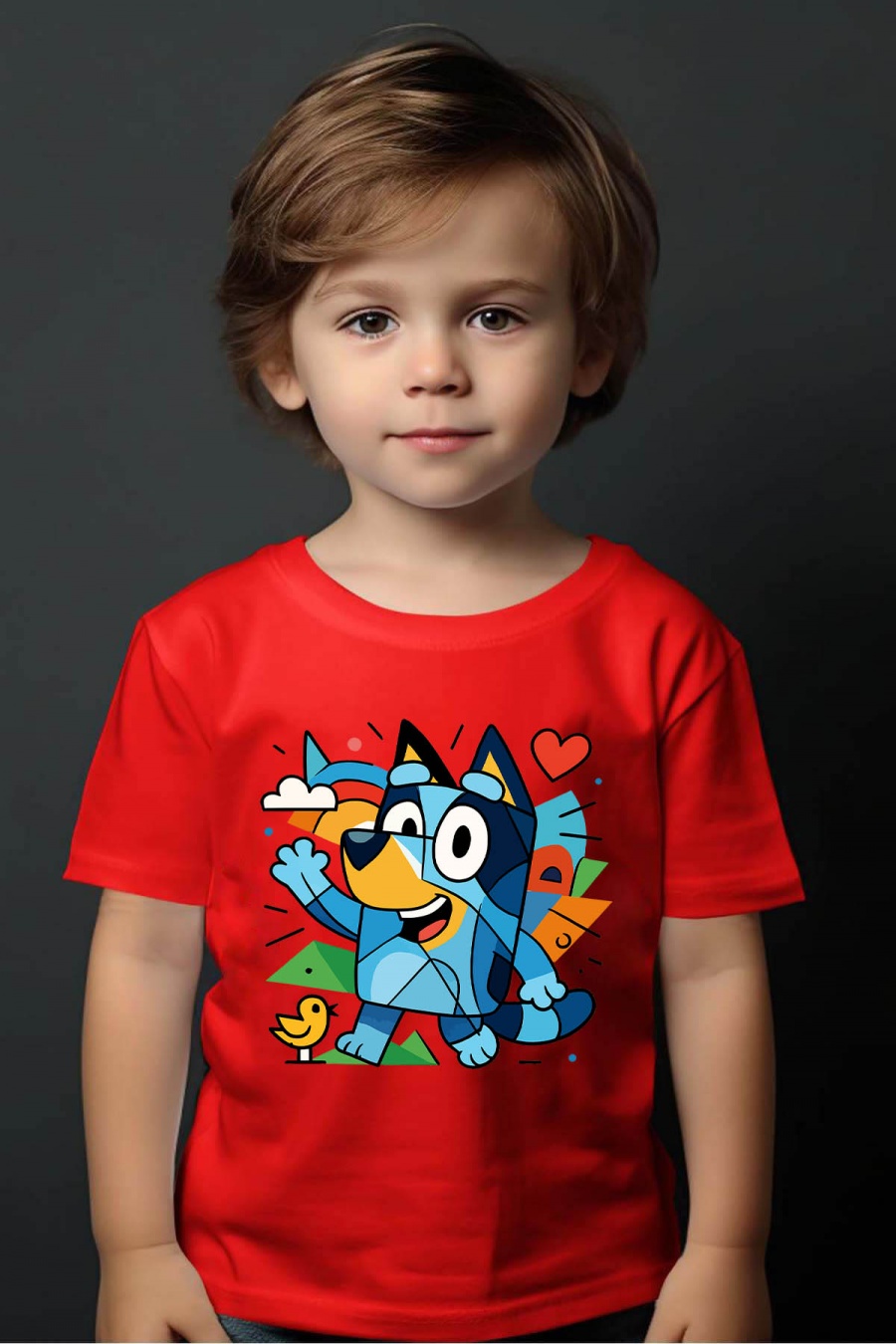 Maglietta Bambini Red Impression A La Demande I.A.L.D BLUEY CUBISTE - TSHIRT GARÇON #c Efashion Paris