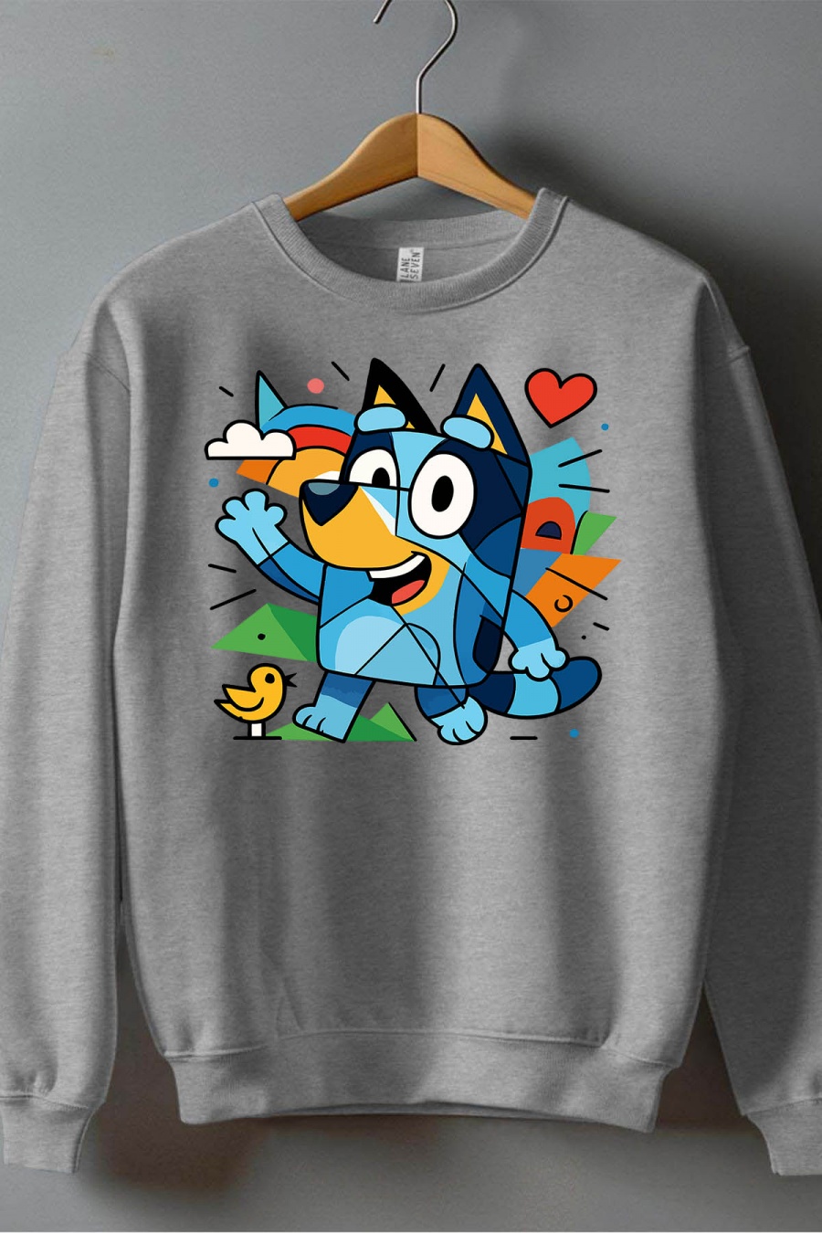 Maglioni Uomo Grey Impression A La Demande I.A.L.D BLUEY CUBISTE - SWEAT COL ROND HOMME #c Efashion Paris