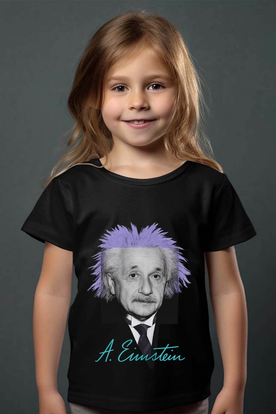 Camisetas Niño y bébé  Black Impression A La Demande I.A.L.D EINSTEIN VIOLETS - TSHIRT FILLE #c Efashion Paris