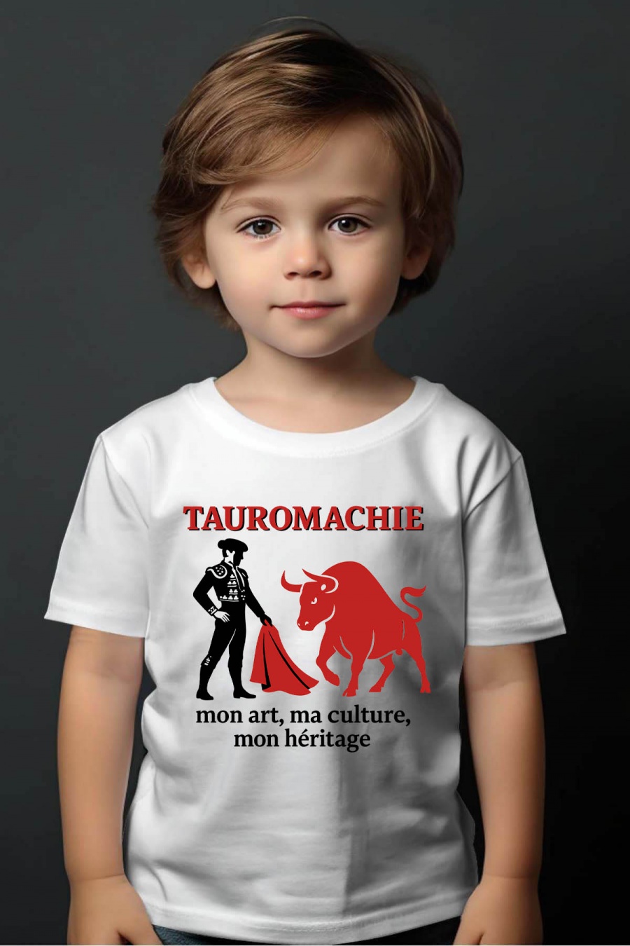Hauts Enfant & Bébé  Blanc Impression A La Demande I.A.L.D TAUROMACHIE - TSHIRT GARÇON #c Efashion Paris