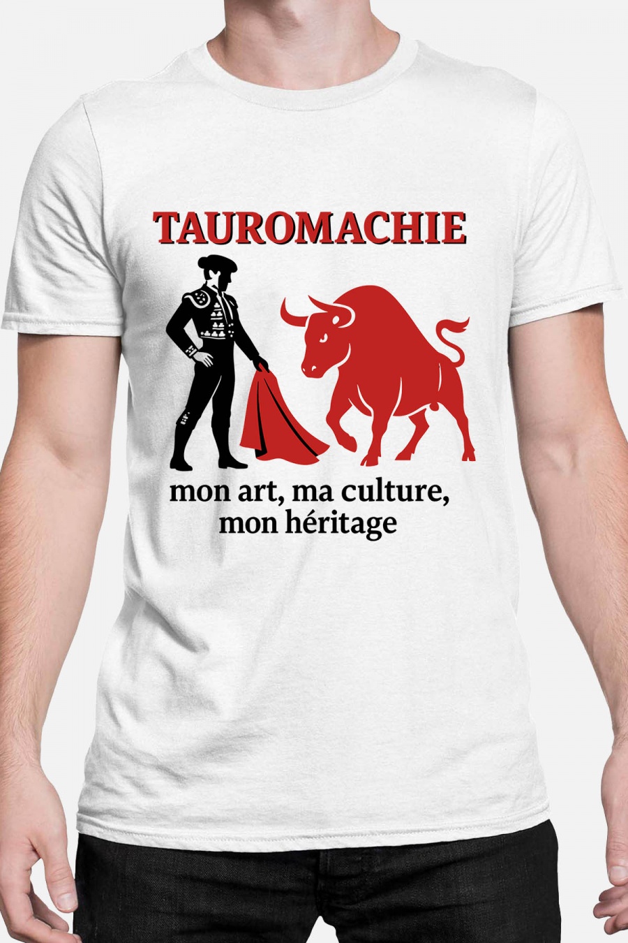 T-shirts Men White Impression A La Demande I.A.L.D TAUROMACHIE - TSHIRT HOMME #c Efashion Paris