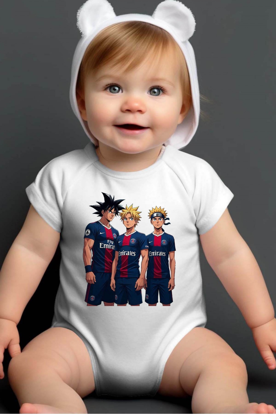 Ensembles & Bodies Enfant & Bébé  Blanc Impression A La Demande I.A.L.D PSG HEROS - BODY BÉBÉ #c Efashion Paris
