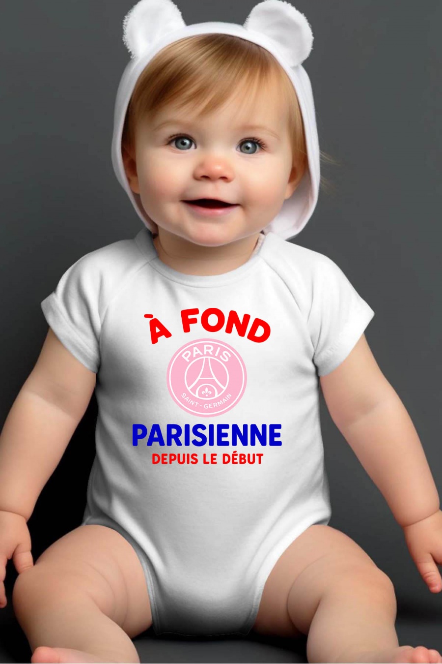 Ensembles & Bodies Enfant & Bébé  Blanc Impression A La Demande I.A.L.D FOND PARISIENNE - BODY BÉBÉ #c Efashion Paris