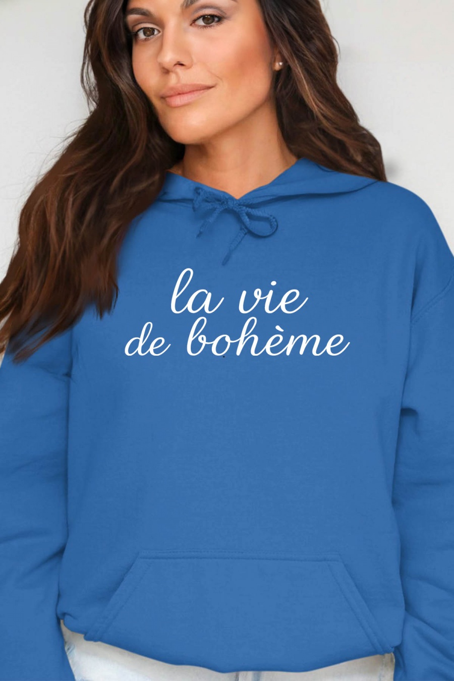 Sweats Femme Bleu roi Impression A La Demande I.A.L.D LVDB - SWEAT CAPUCHE FEMME #c Efashion Paris