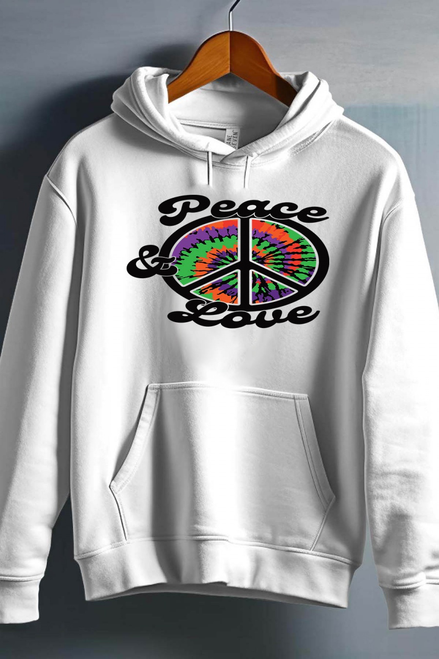 Pulls Homme Blanc Impression A La Demande I.A.L.D PEACE AND LOVE HIPPIE - SWEAT CAPUCHE HOMME #c Efashion Paris
