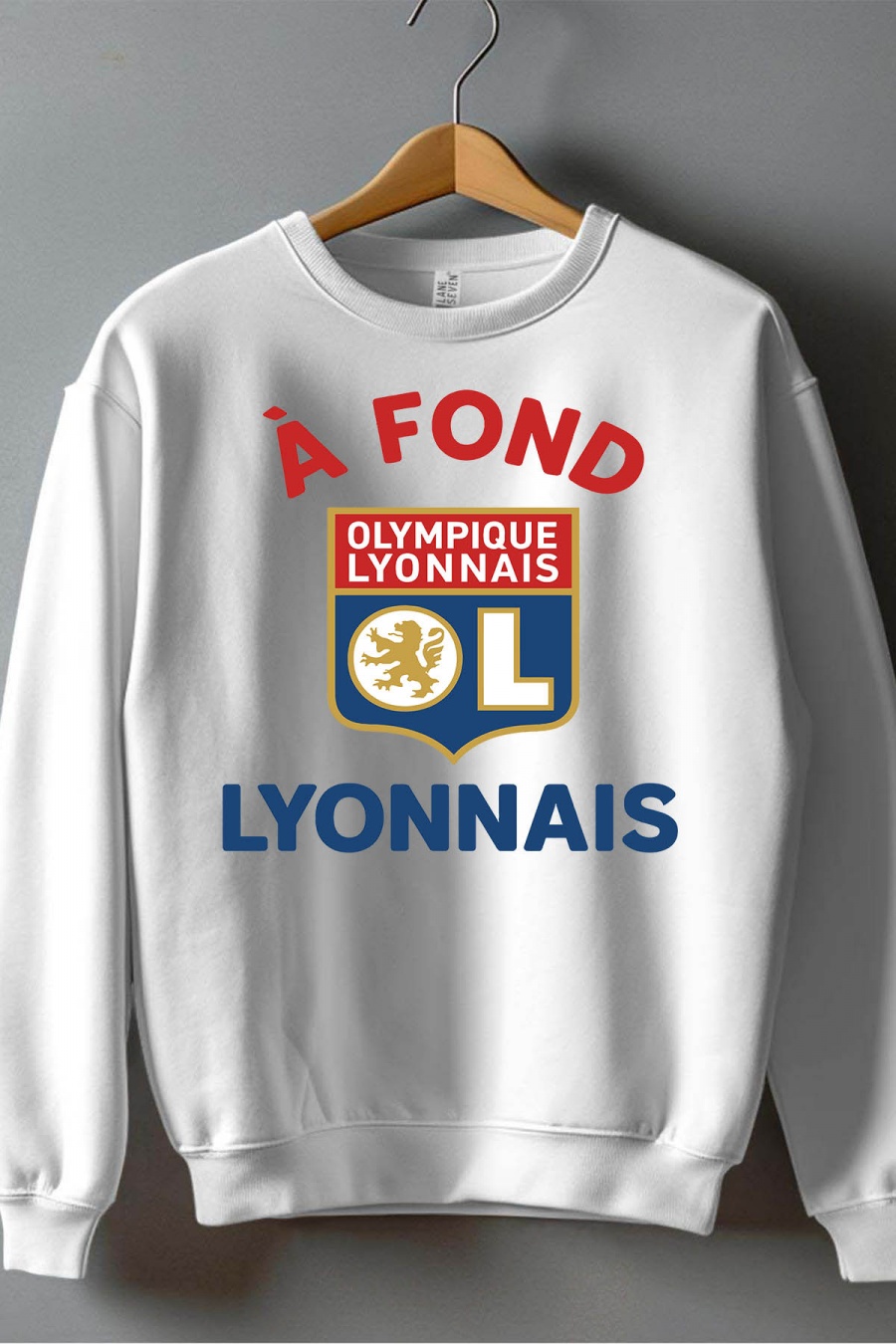 Pulls Homme Blanc Impression A La Demande I.A.L.D FOND LYON - SWEAT COL ROND HOMME #c Efashion Paris