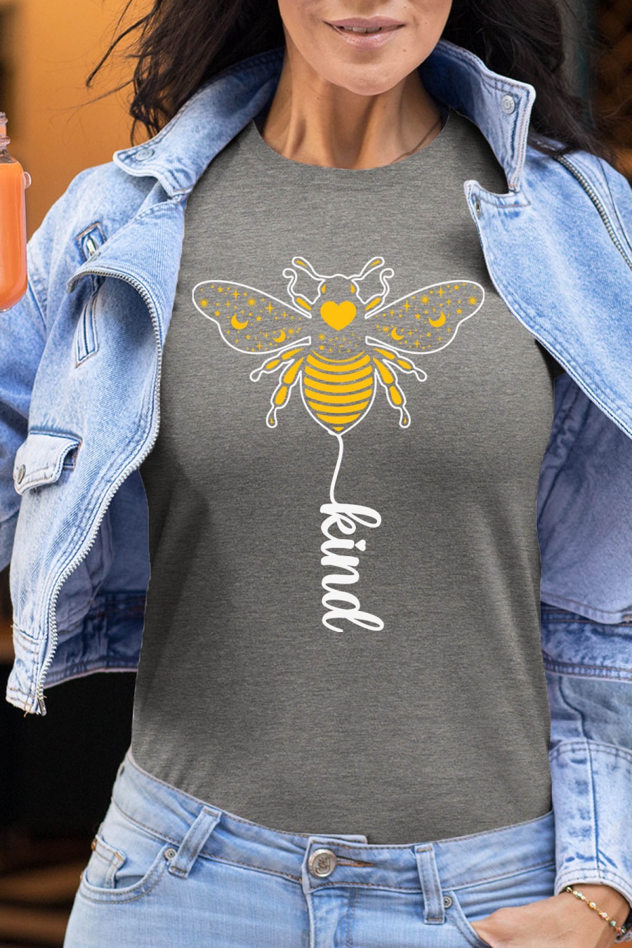 T-shirts Femme Gris Impression A La Demande I.A.L.D KIND BEE - TSHIRT FEMME #c Efashion Paris