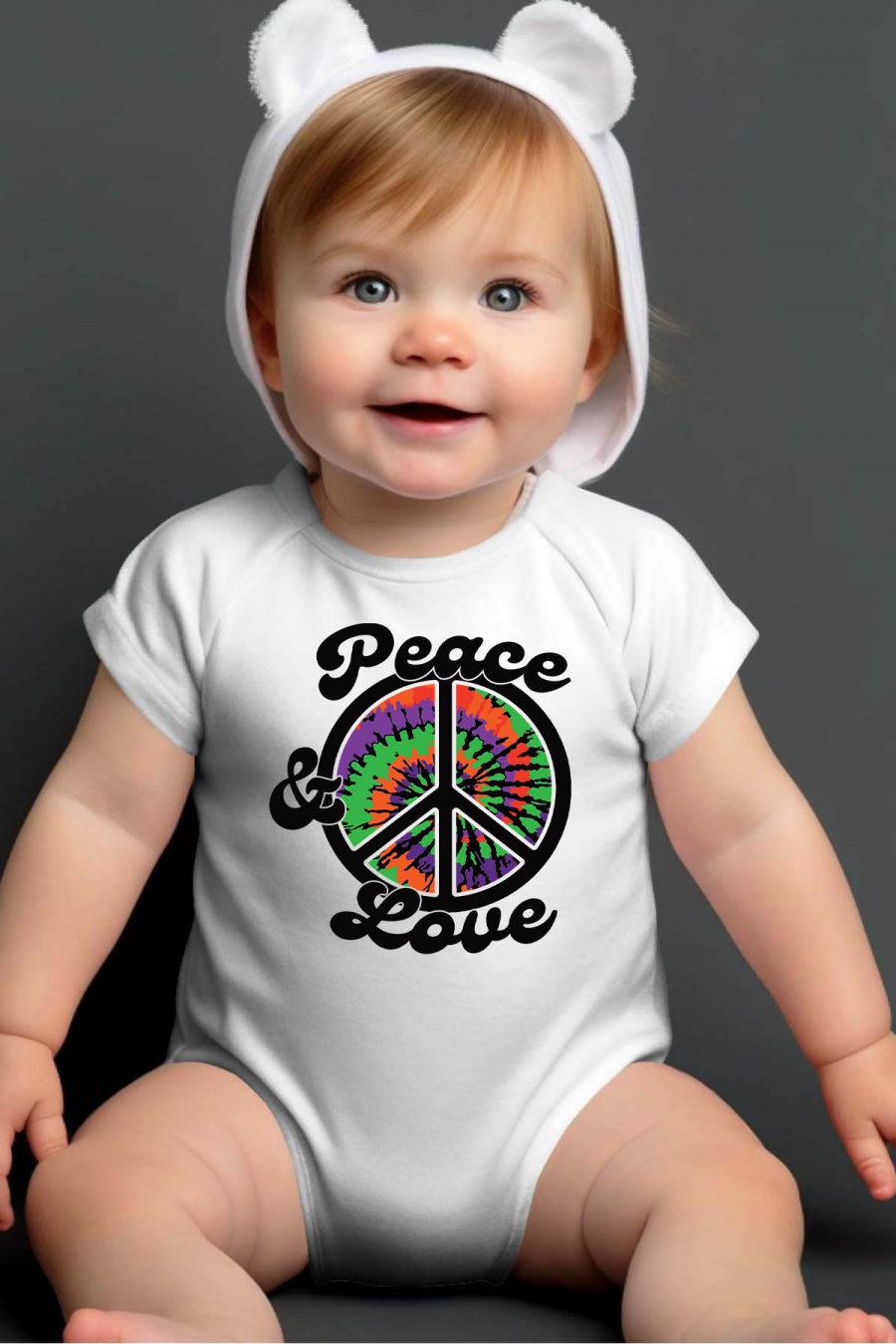 Conjuntos & Bodies Niño y bébé  White Impression A La Demande I.A.L.D PEACE LOVE HIPPIE - BODY BÉBÉ #c Efashion Paris