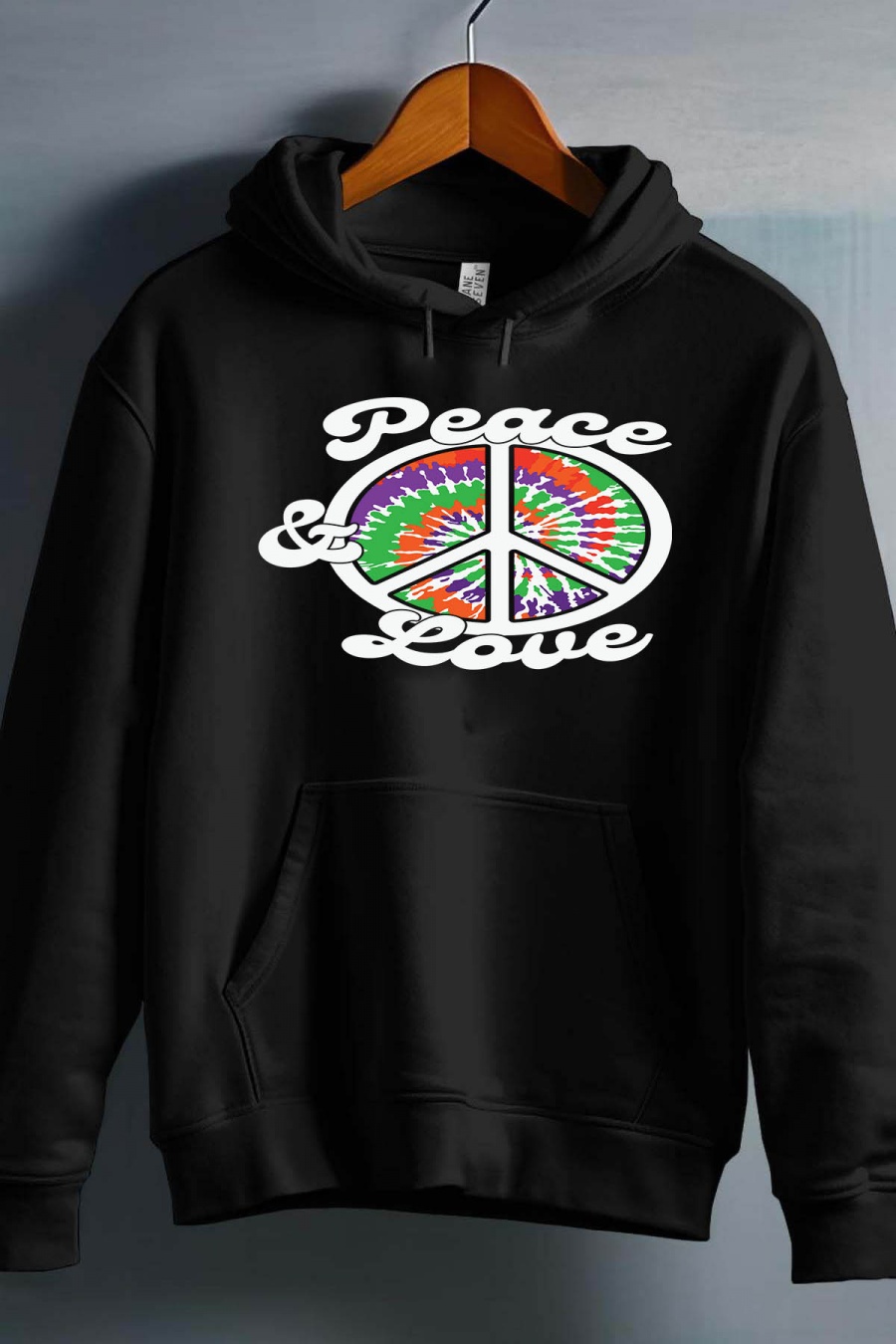 Top Bambini Black Impression A La Demande I.A.L.D PEACE LOVE HIPPIE - SWEAT CAPUCHE FILLE #c Efashion Paris