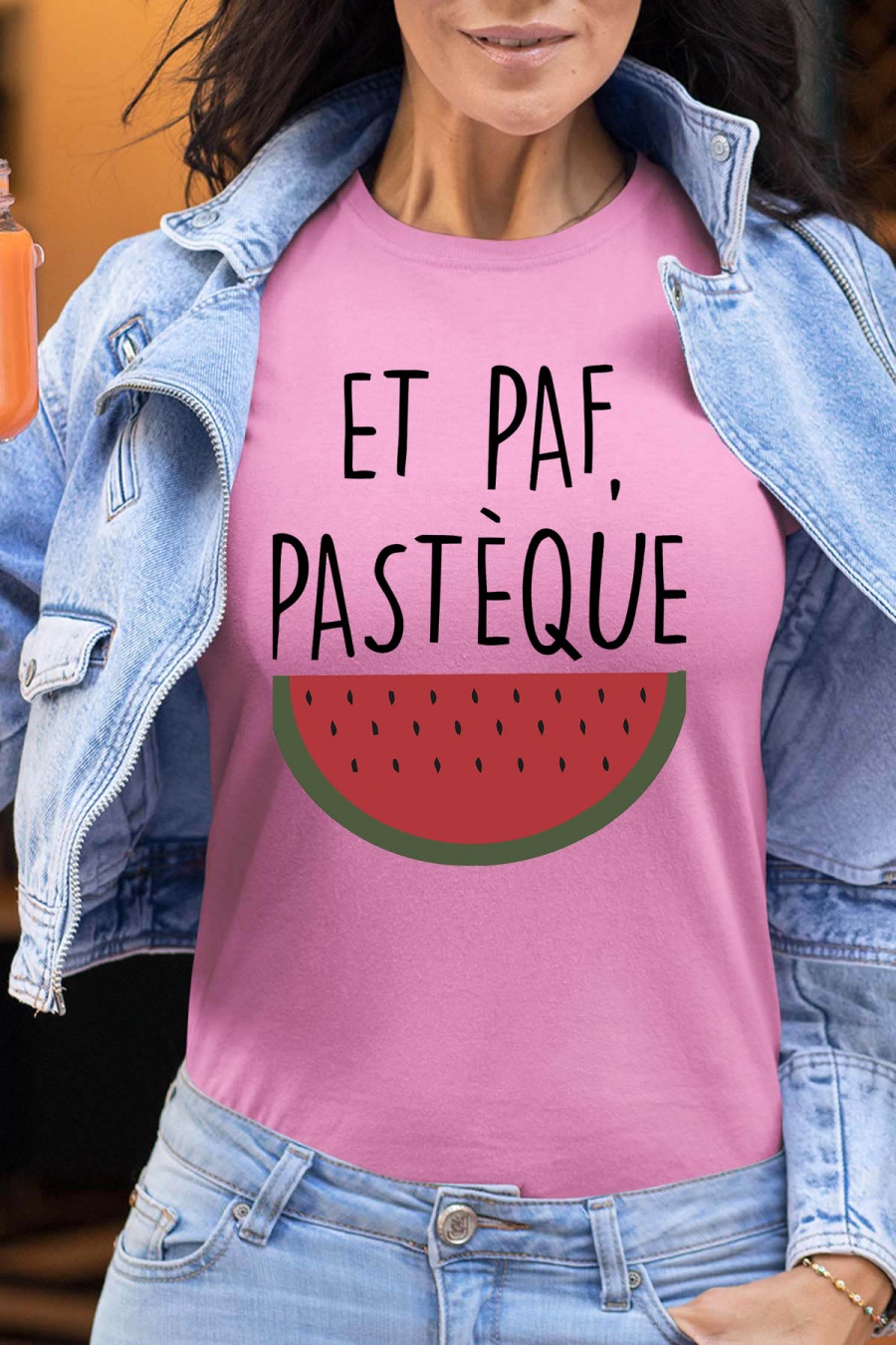T-shirts Femme Rose Impression A La Demande I.A.L.D PAF PASTEQUE - TSHIRT FEMME #c Efashion Paris