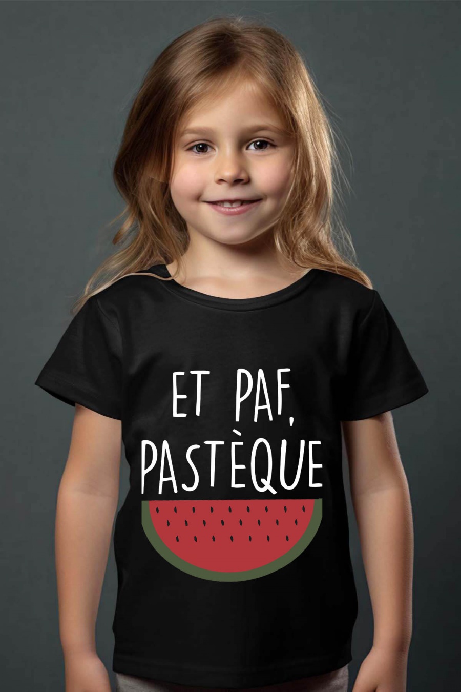 Hauts Enfant & Bébé  Noir Impression A La Demande I.A.L.D PAF PASTEQUE - TSHIRT FILLE #c Efashion Paris
