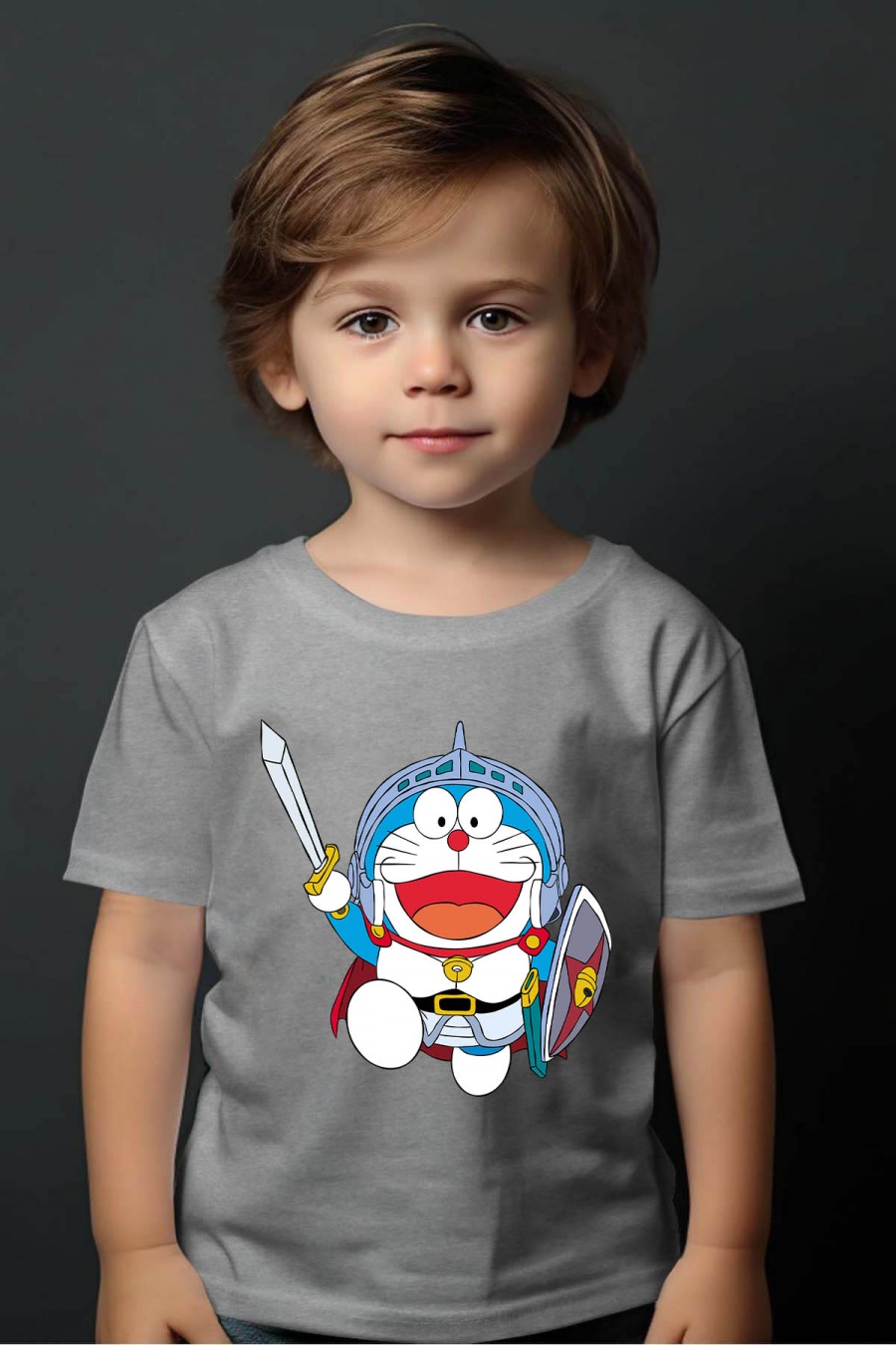 Camisetas Niño y bébé  Grey Impression A La Demande I.A.L.D ARMURE BLEU - TSHIRT GARÇON #c Efashion Paris