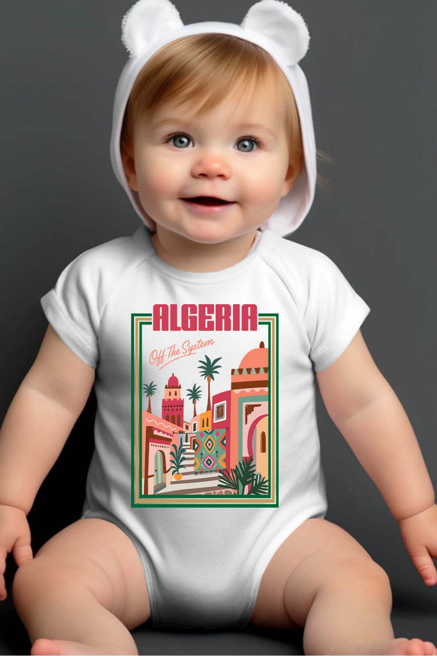 Ensembles & Bodies Enfant & Bébé  Blanc Impression A La Demande I.A.L.D ALGERIE OFF - BODY BÉBÉ #c Efashion Paris