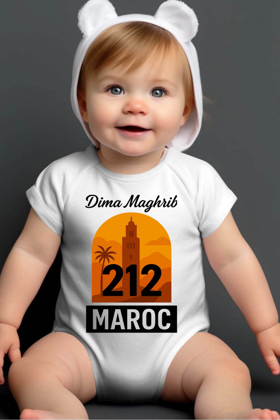 Ensembles & Bodies Enfant & Bébé  Blanc Impression A La Demande I.A.L.D MAROC AFFICHE - BODY BÉBÉ #c Efashion Paris