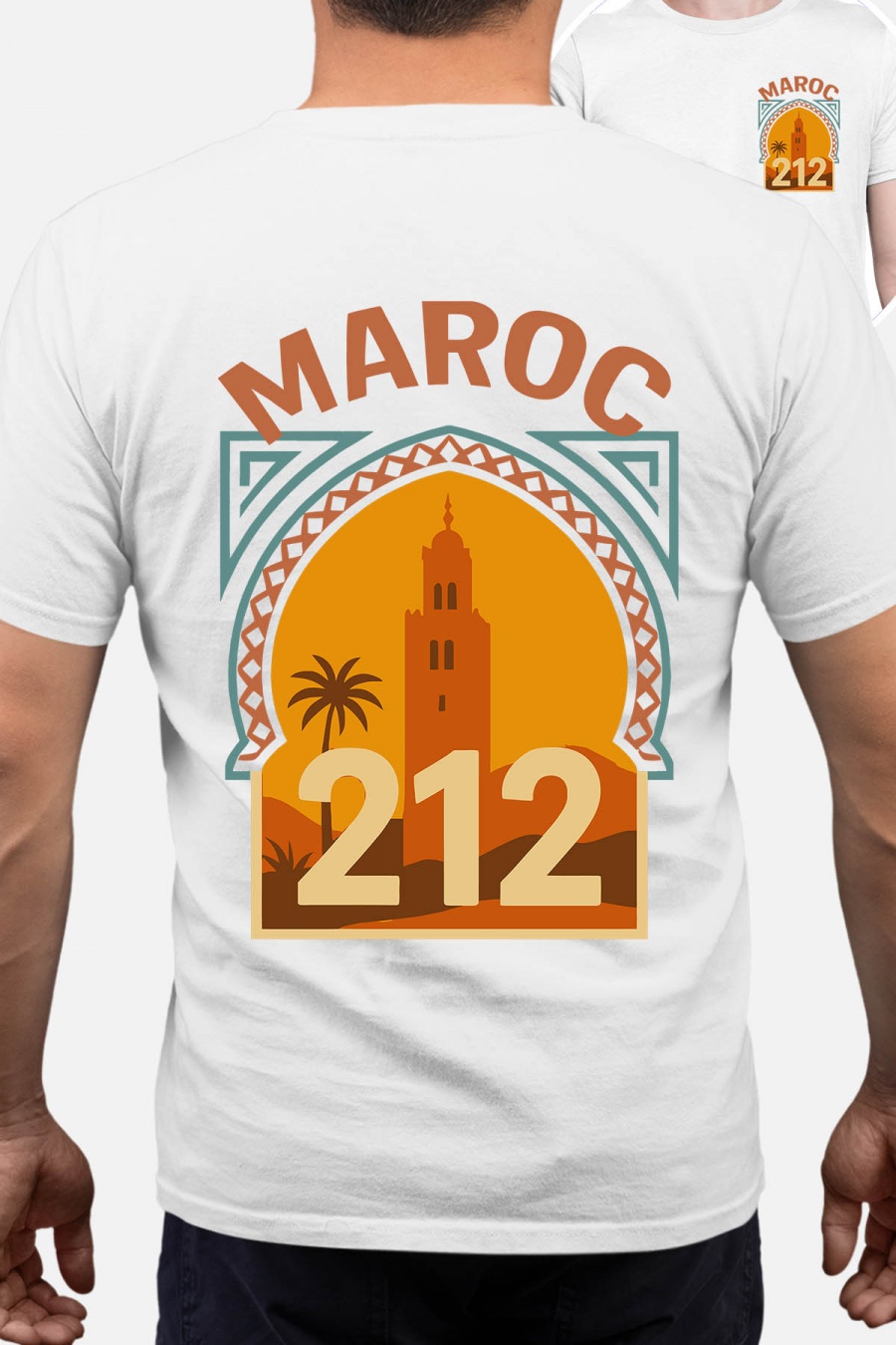 T-shirts Homme Blanc Impression A La Demande I.A.L.D MAROC TIMBRE - TSHIRT HOMME #c Efashion Paris